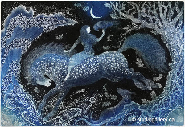 Etching Aquatint The  Huntress